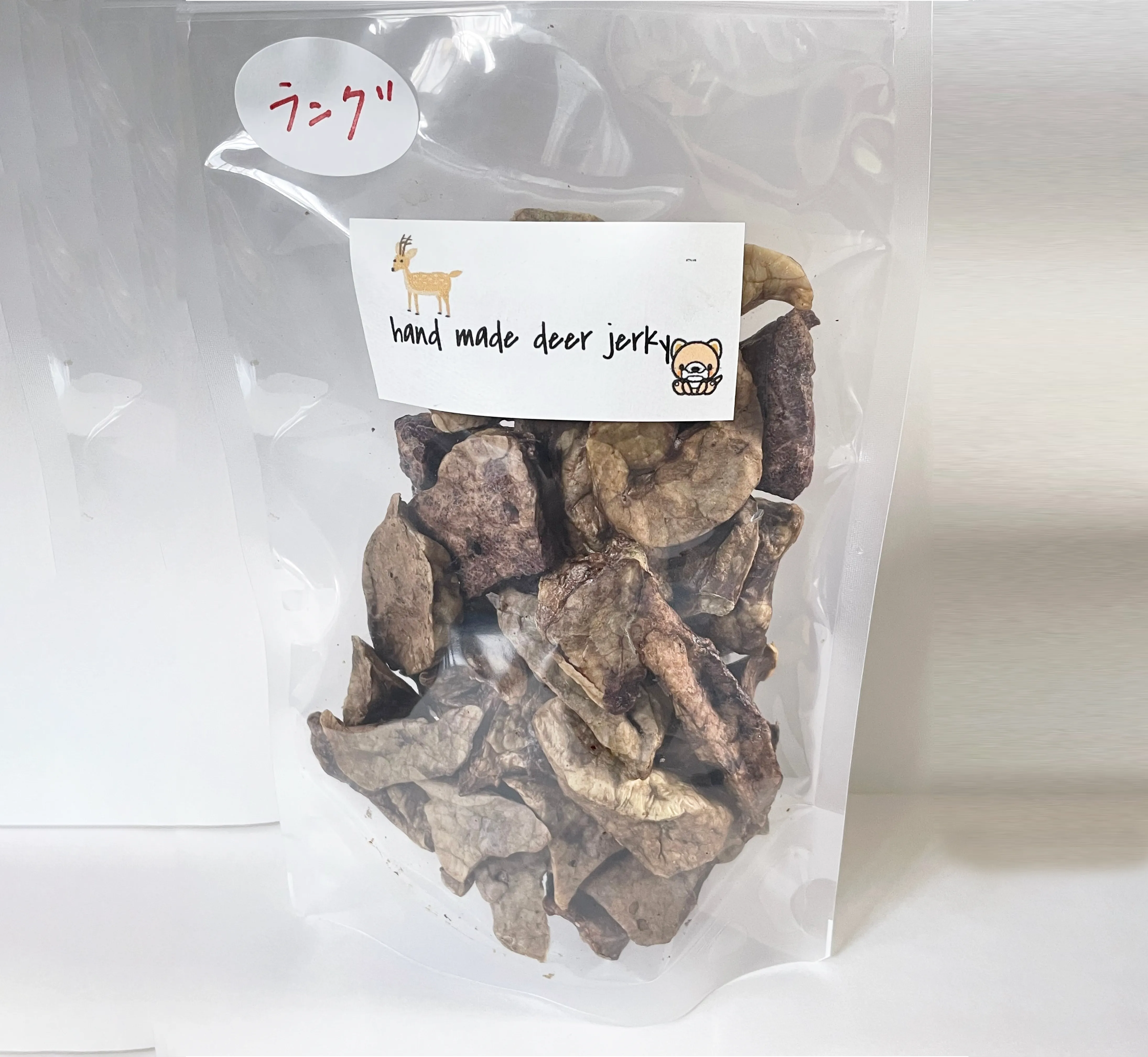 【ワンコ用】猟師がつくった無添加・手作り鹿ラングジャーキー（4パック）